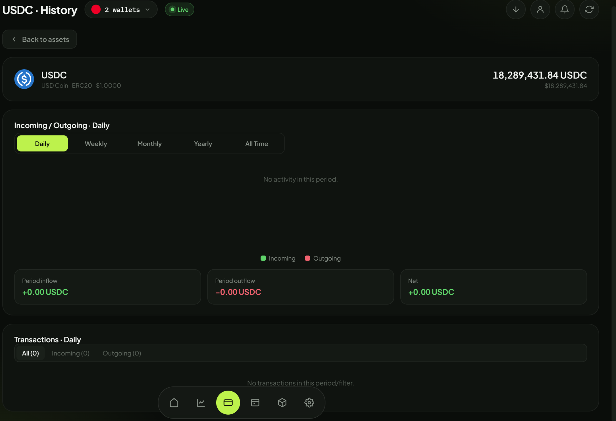 USDC off-exchange treasury wallet